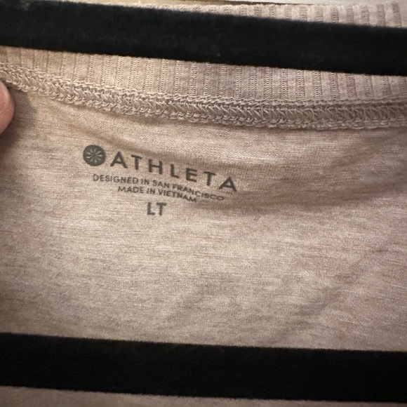 ATHLETA Woman Encore tan polyester activewear casual yoga athleisure wrap too LT - Picture 4 of 14